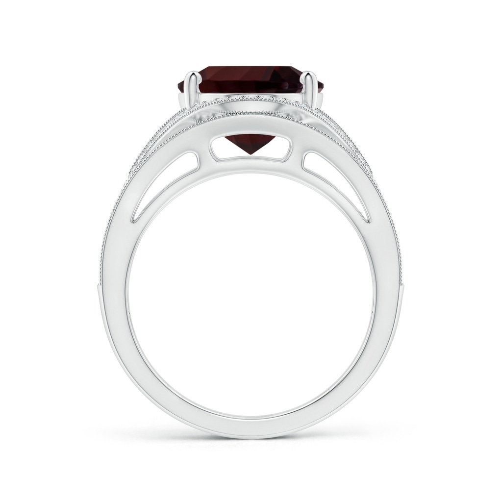 14.08x10.09x5.79mm AAA GIA Certified Oval Garnet Ornate Shank Cocktail Ring in White Gold - side 199