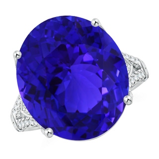 17.67x14.95x9.87mm AAAA Prong-Set GIA Certified Tanzanite Split Shank Ring in 18K White Gold