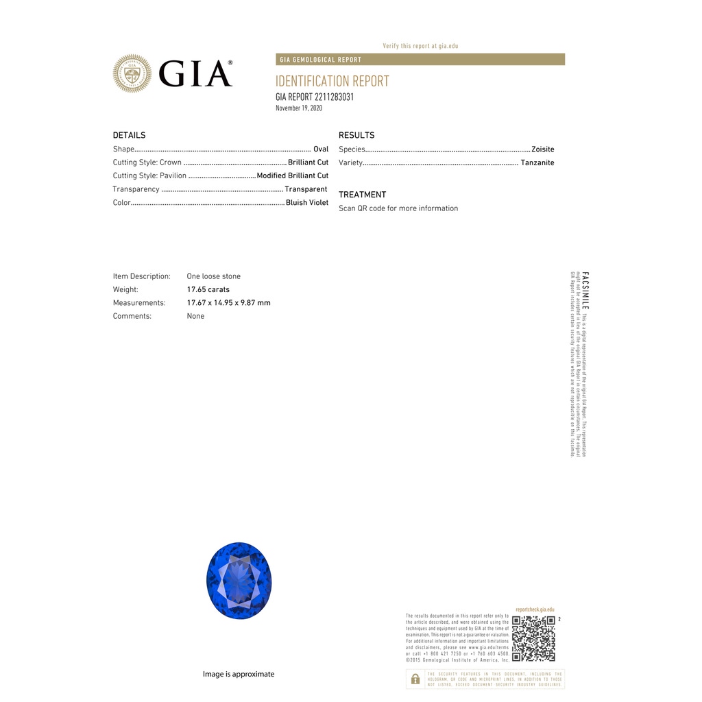 17.67x14.95x9.87mm AAAA Prong-Set GIA Certified Tanzanite Split Shank Ring in 18K White Gold GIA-Cert