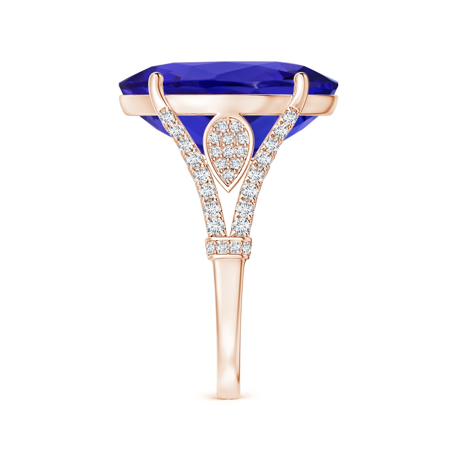 17.67x14.95x9.87mm AAAA Prong-Set GIA Certified Tanzanite Split Shank Ring in Rose Gold side-2