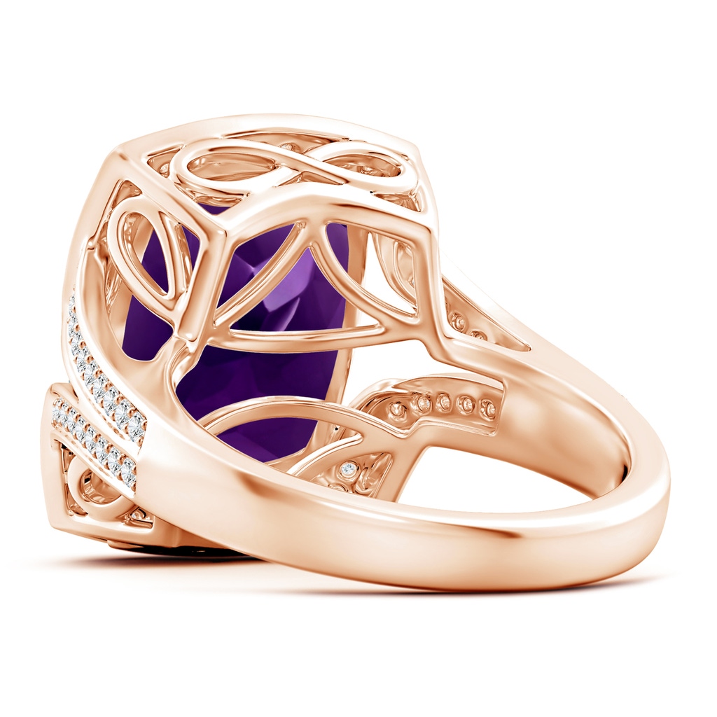 14.13x12.06x8.35mm AAA GIA Certified Amethyst Split Shank Ring with Infinity Motif in Rose Gold Side 399