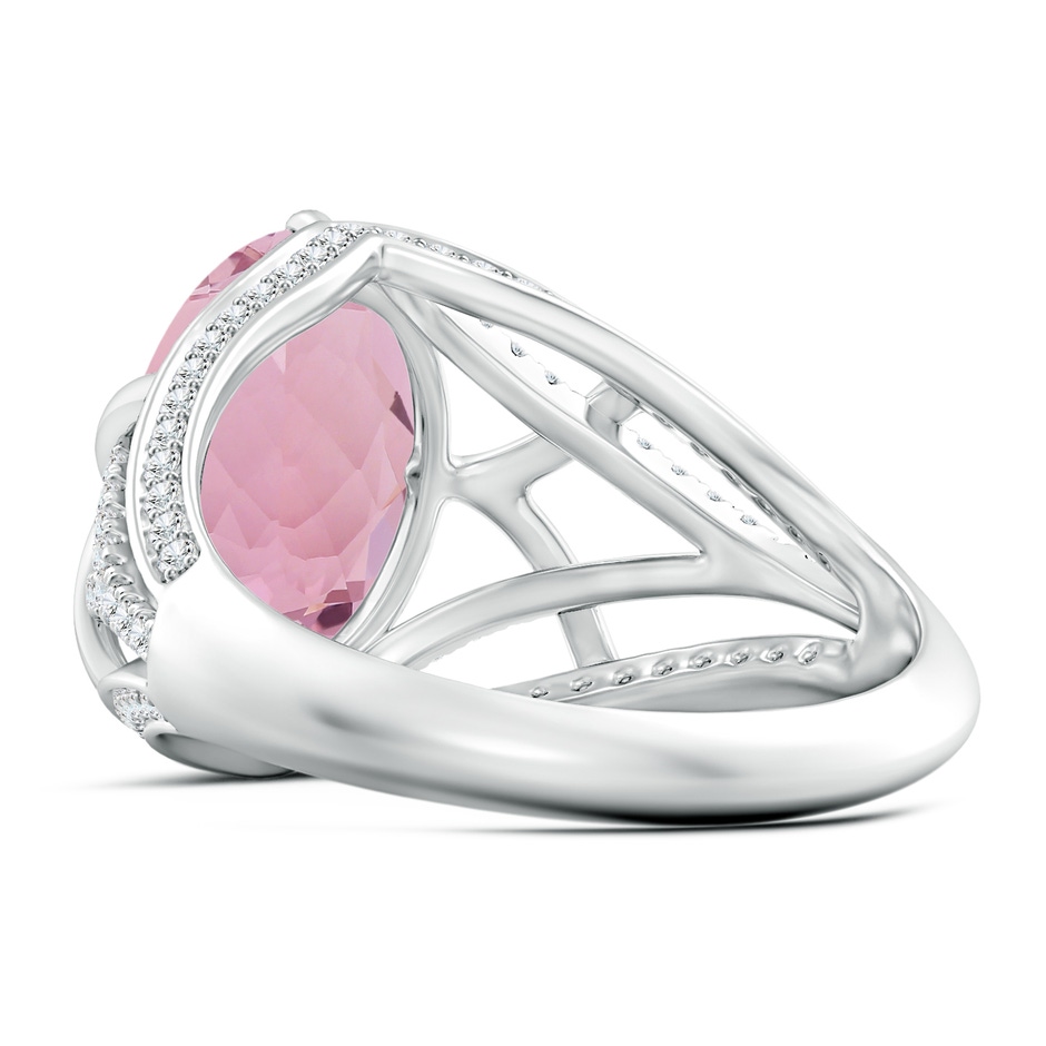 11.85x8.22x5.13mm AAA Classic GIA Certified Oval Pink sapphire Split Shank Ring. in 18K White Gold Side 499