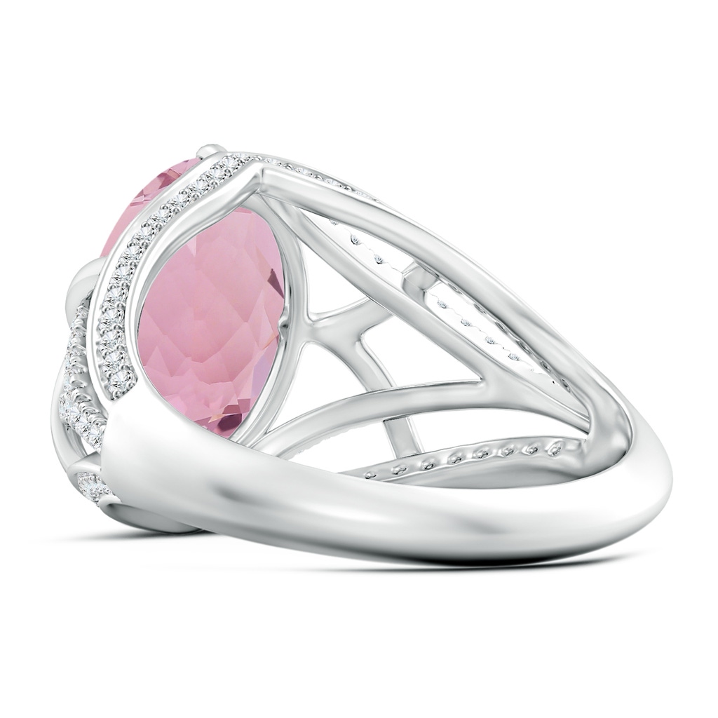 11.85x8.22x5.13mm AAA Classic GIA Certified Oval Pink sapphire Split Shank Ring. in White Gold Side 499