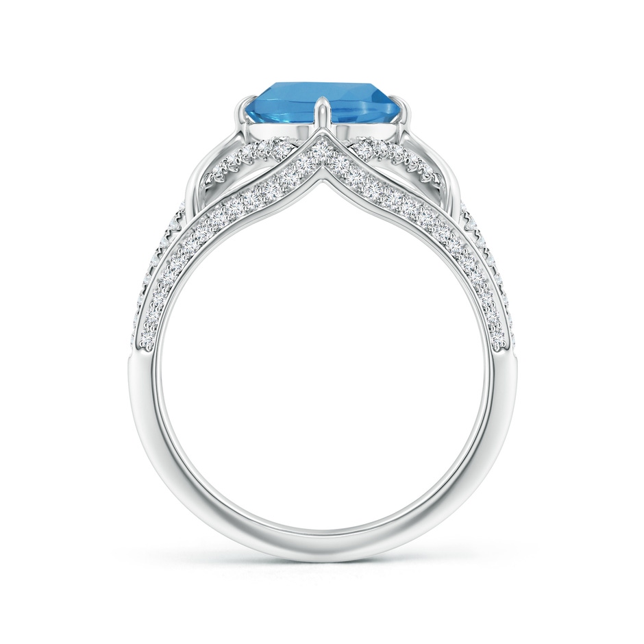 11.99x7.92x4.98mm AAAA GIA Certified Classic Oval Swiss Blue Topaz Split Shank Ring in 18K White Gold side 399