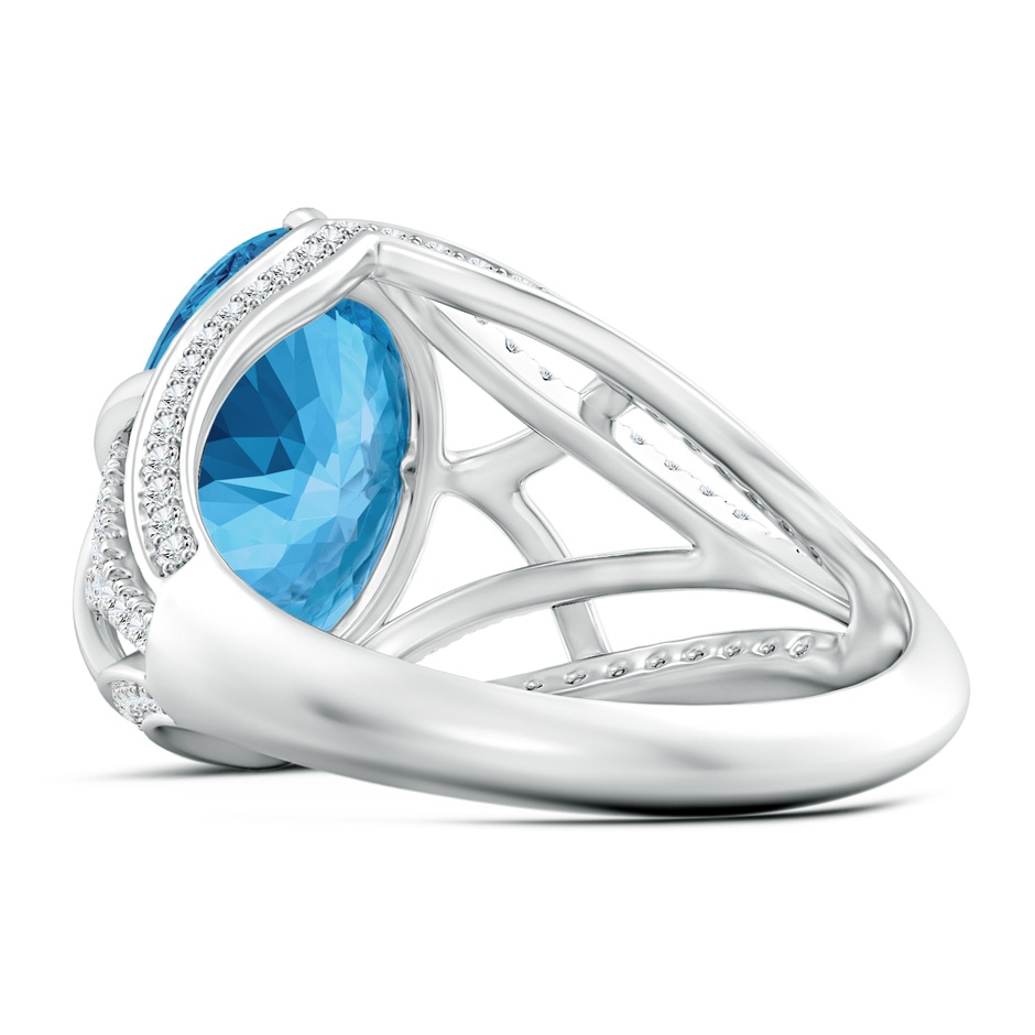 11.99x7.92x4.98mm AAAA GIA Certified Classic Oval Swiss Blue Topaz Split Shank Ring in 18K White Gold side 499
