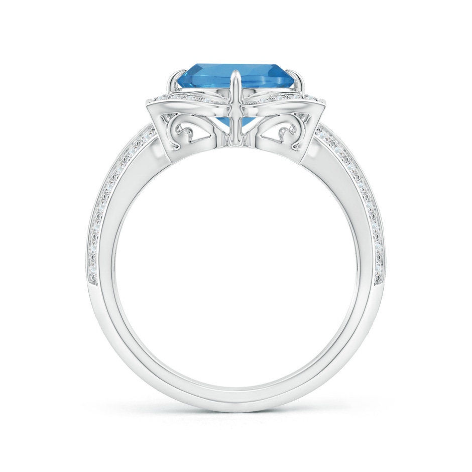 11.99x7.92x4.98mm AAAA GIA Certified Oval Swiss Blue Topaz Floral Cocktail Ring in White Gold side 399