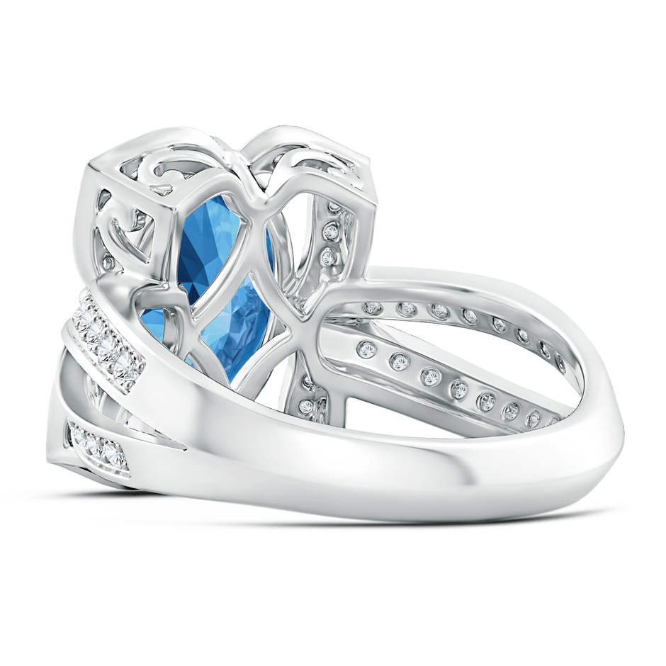 11.99x7.92x4.98mm AAAA GIA Certified Oval Swiss Blue Topaz Floral Cocktail Ring in White Gold side 499