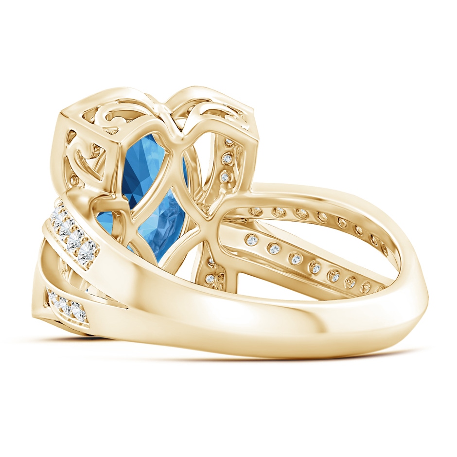 11.99x7.92x4.98mm AAAA GIA Certified Oval Swiss Blue Topaz Floral Cocktail Ring in Yellow Gold side 499