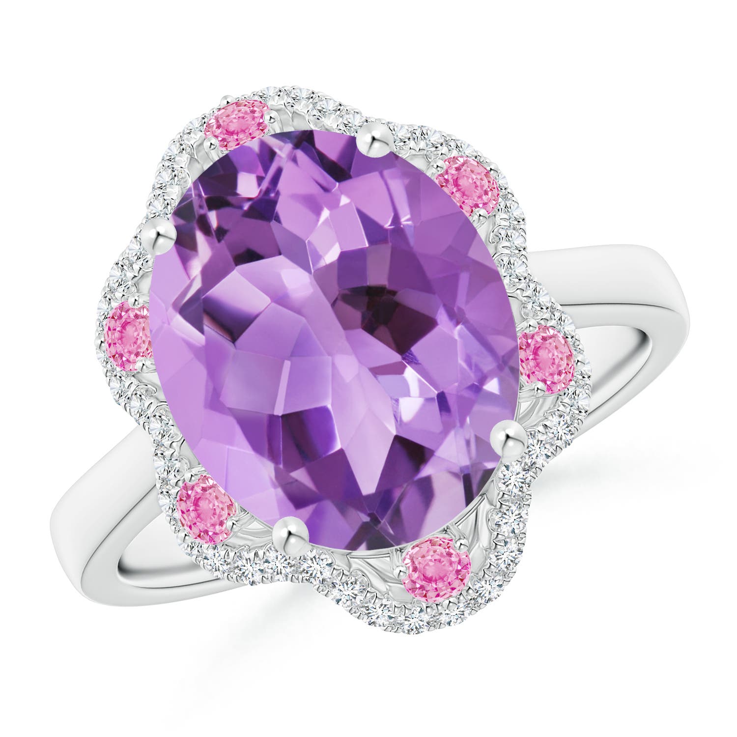 A - Amethyst / 4.76 CT / 14 KT White Gold