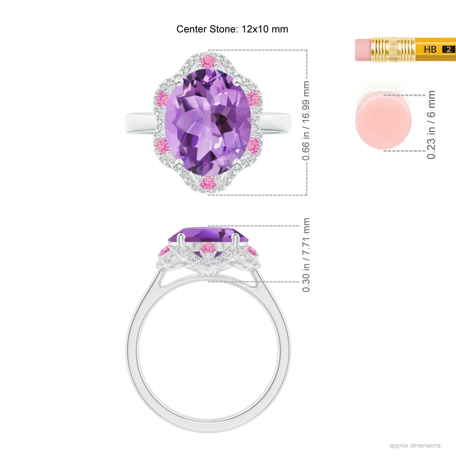 A - Amethyst / 4.76 CT / 14 KT White Gold