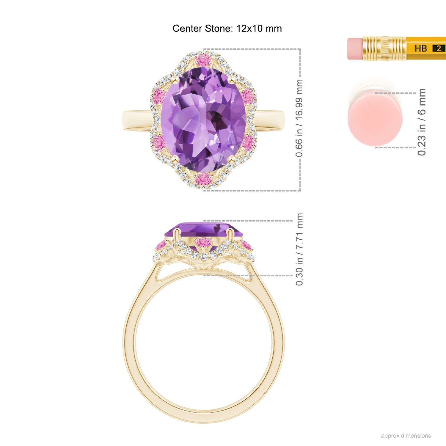 A - Amethyst / 4.76 CT / 14 KT Yellow Gold