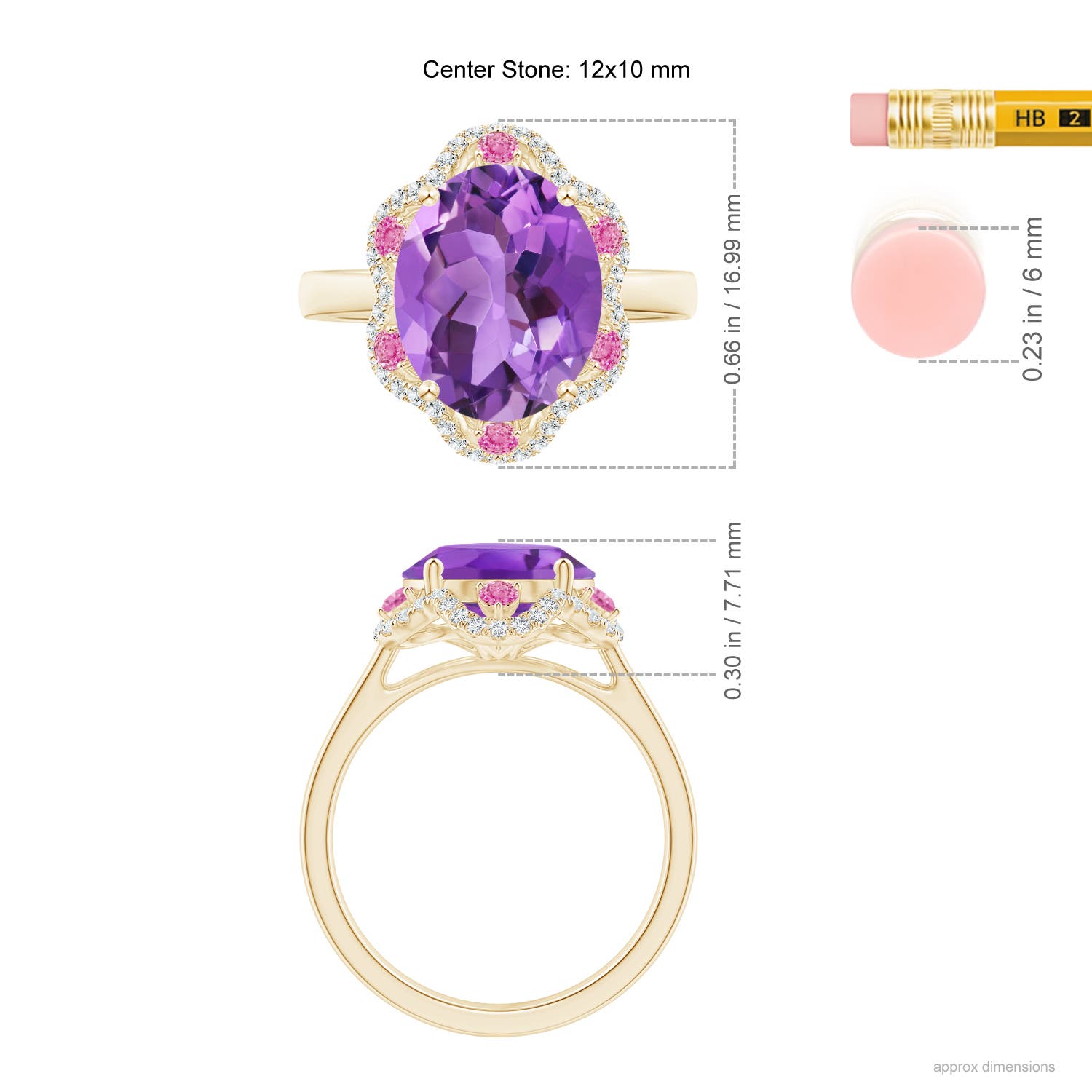 AA - Amethyst / 4.76 CT / 14 KT Yellow Gold