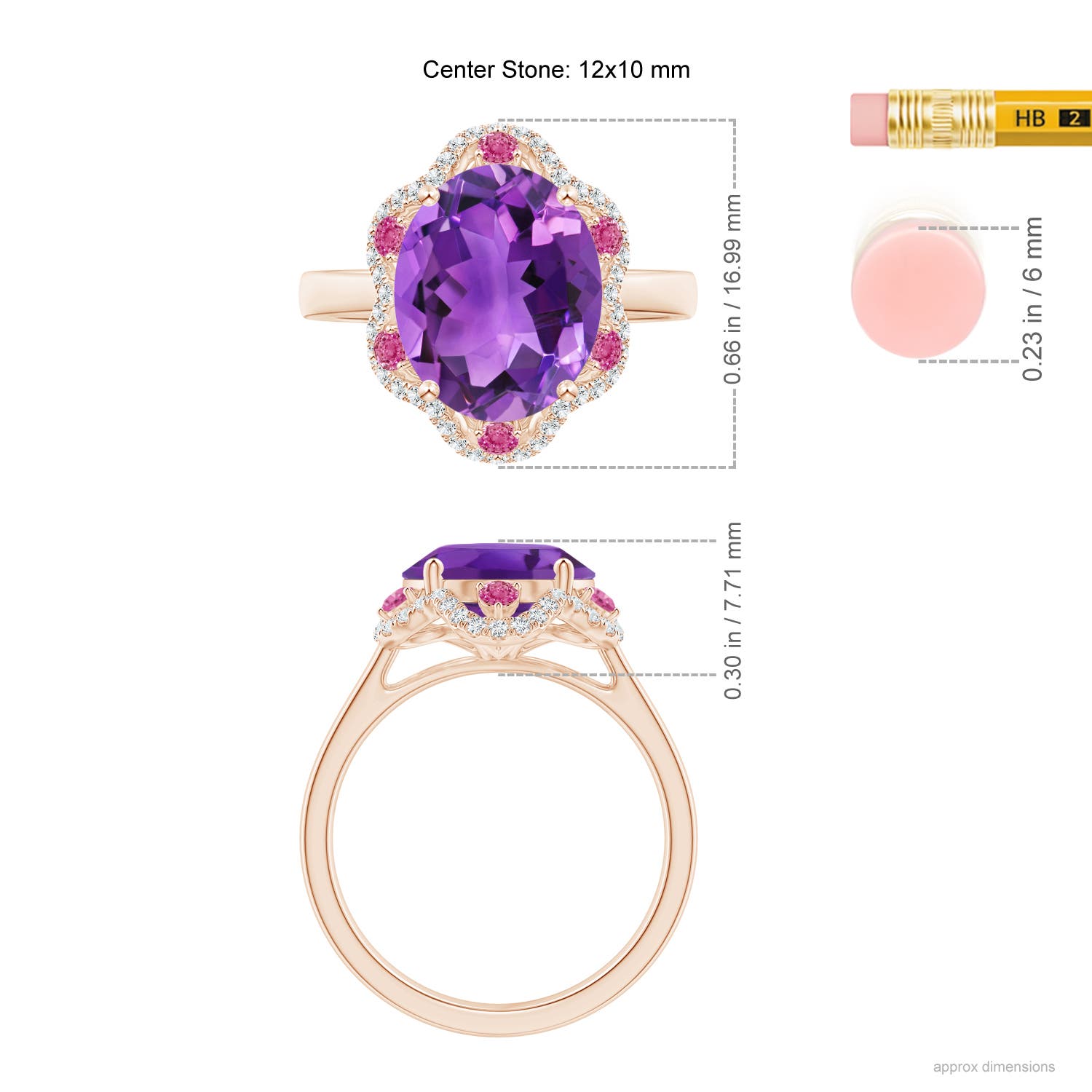 AAA - Amethyst / 4.76 CT / 14 KT Rose Gold