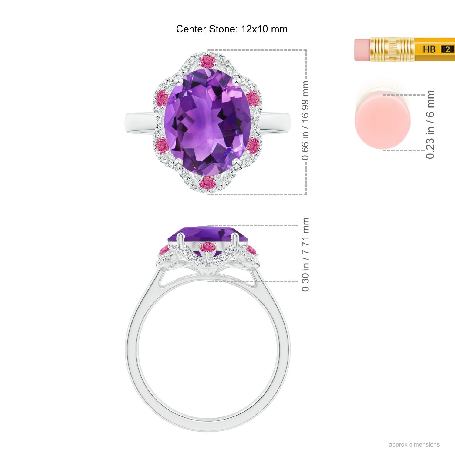 AAA - Amethyst / 4.76 CT / 14 KT White Gold