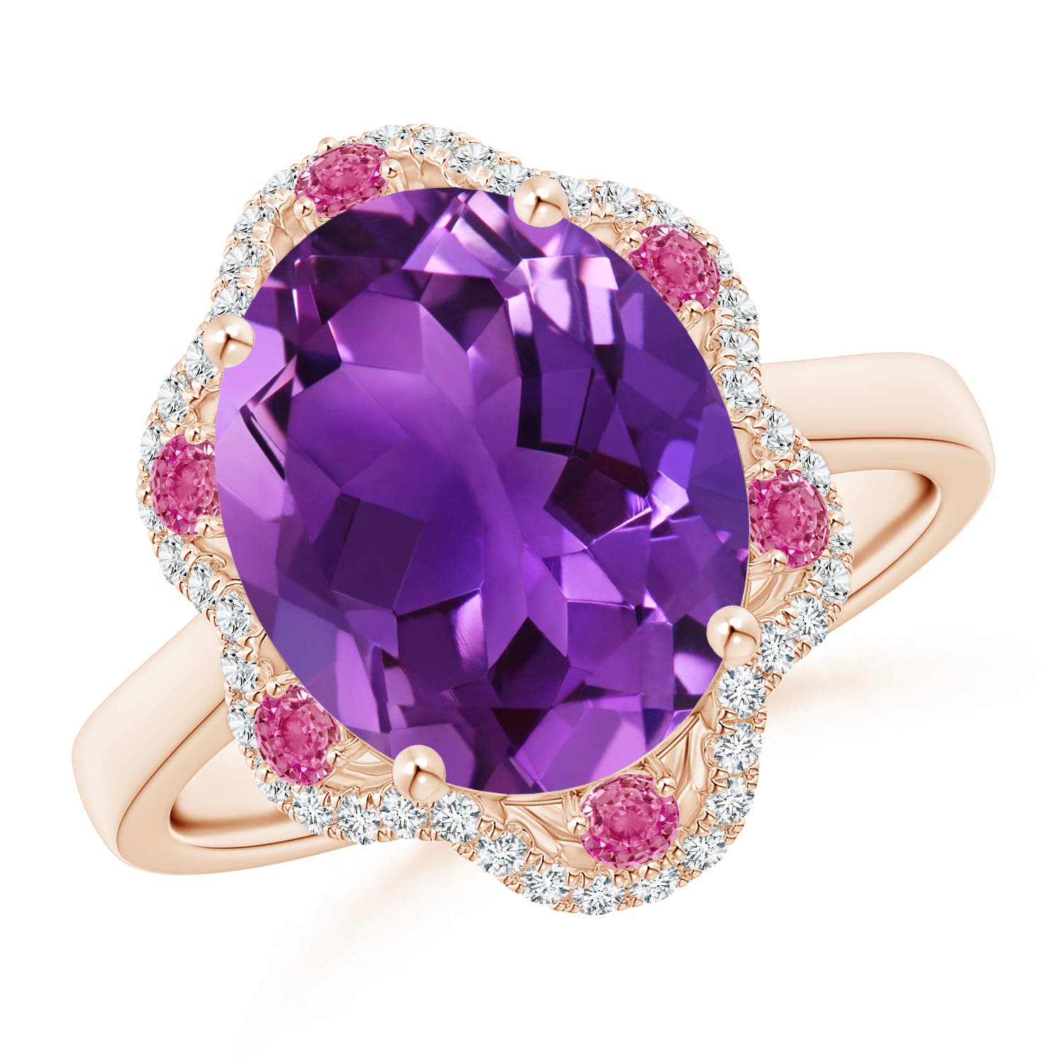 AAAA - Amethyst / 4.76 CT / 14 KT Rose Gold