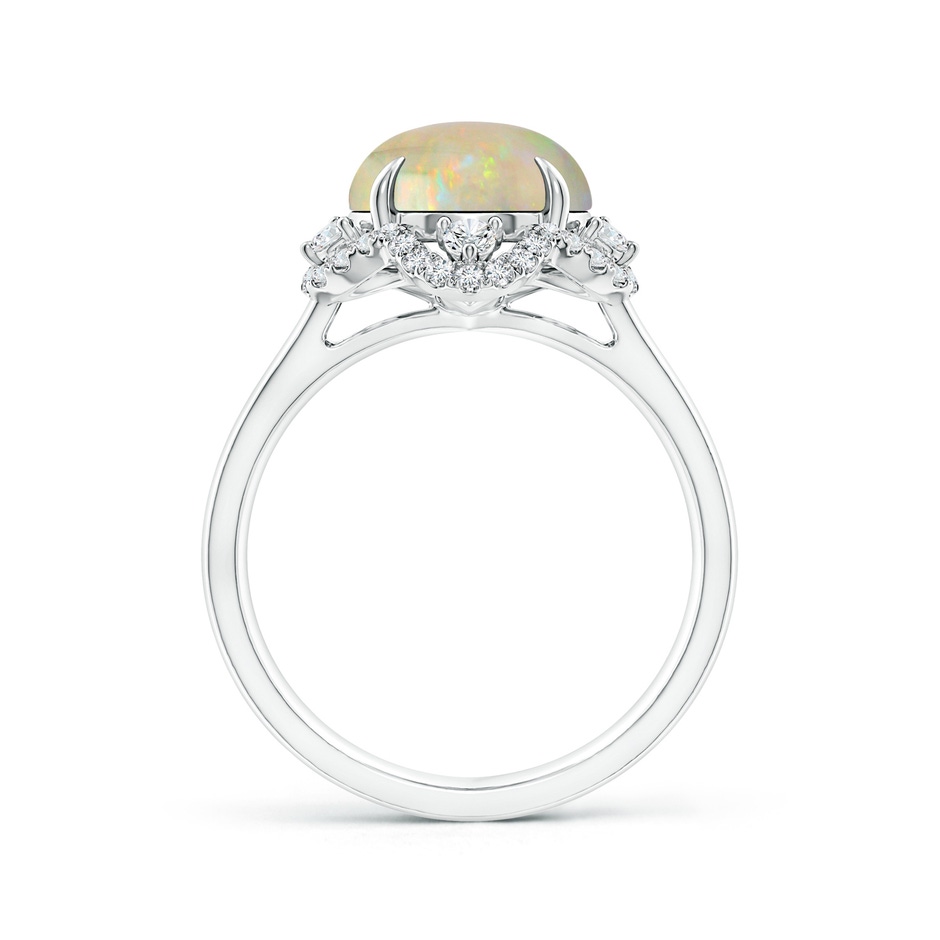 12.90x10.53x4.24mm AAA GIA Certified Opal Floral Ring with Reverse Tapered Shank in 18K White Gold side-1