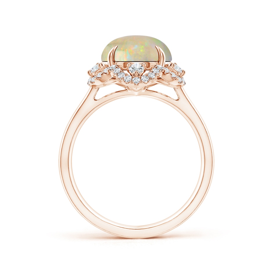 12.90x10.53x4.24mm AAA GIA Certified Opal Floral Ring with Reverse Tapered Shank in Rose Gold side 199