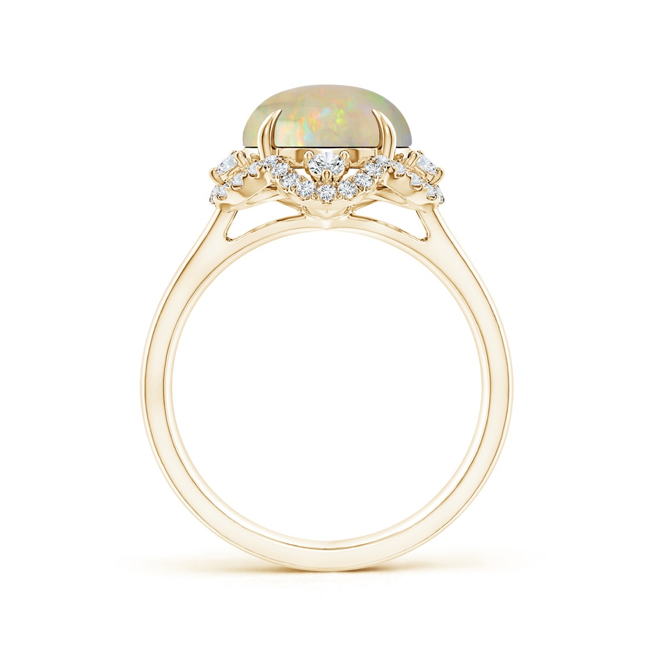 12.90x10.53x4.24mm AAA GIA Certified Opal Floral Ring with Reverse Tapered Shank in Yellow Gold side 199