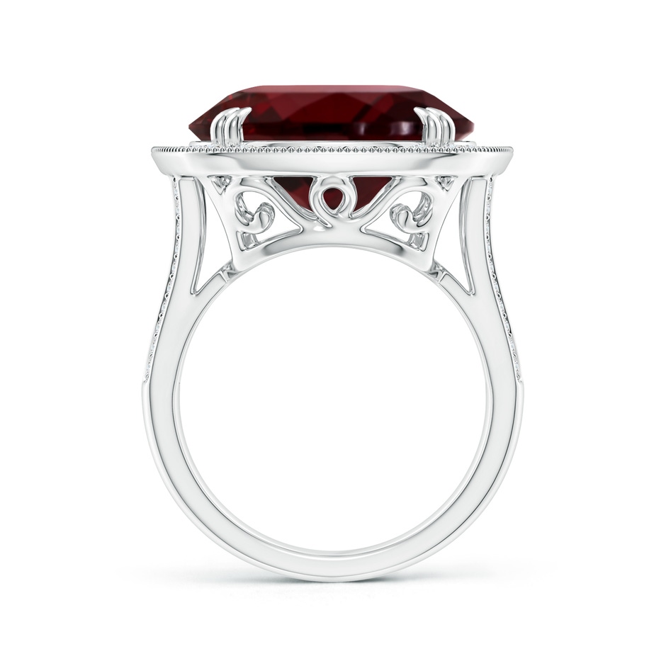 14.89-15.07x8.09mm AAAA GIA Certified Round Garnet Cocktail Ring with Cushion Halo in White Gold side 199