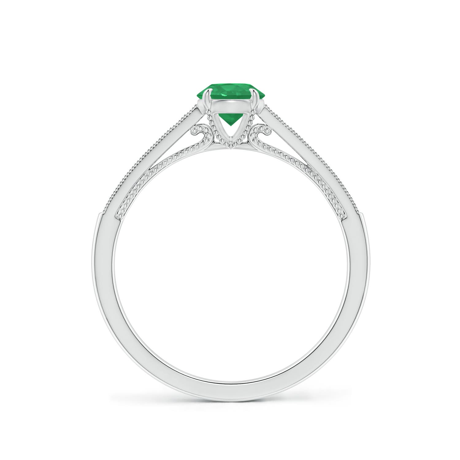 A - Emerald / 0.54 CT / 14 KT White Gold