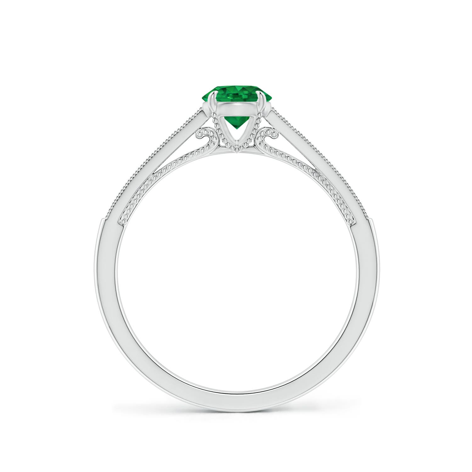 AAA - Emerald / 0.54 CT / 14 KT White Gold