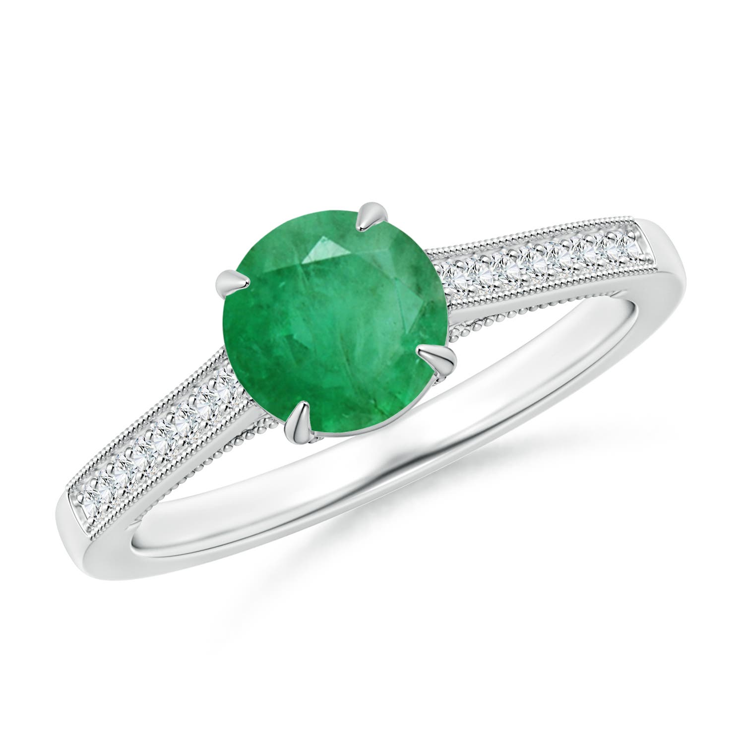 A - Emerald / 1.08 CT / 14 KT White Gold