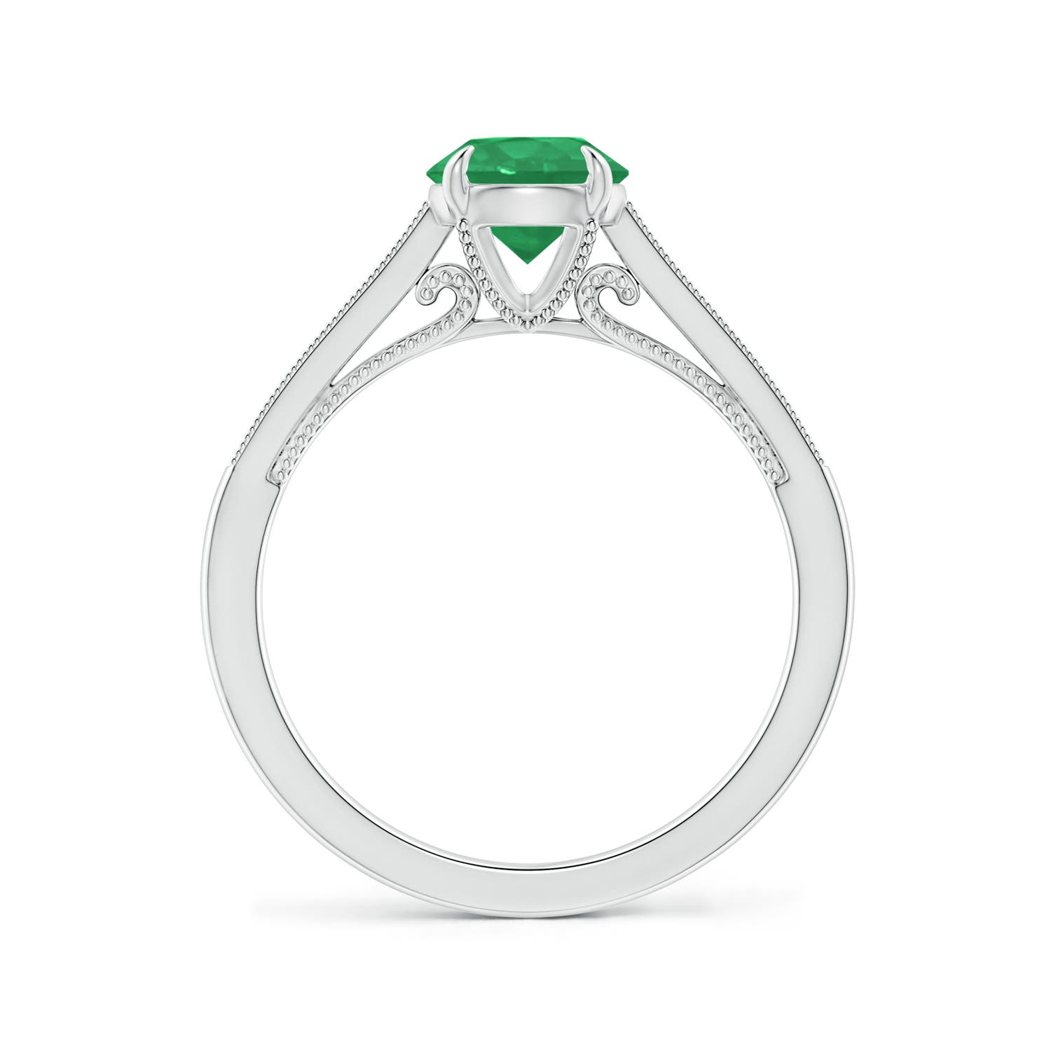 A - Emerald / 1.08 CT / 14 KT White Gold