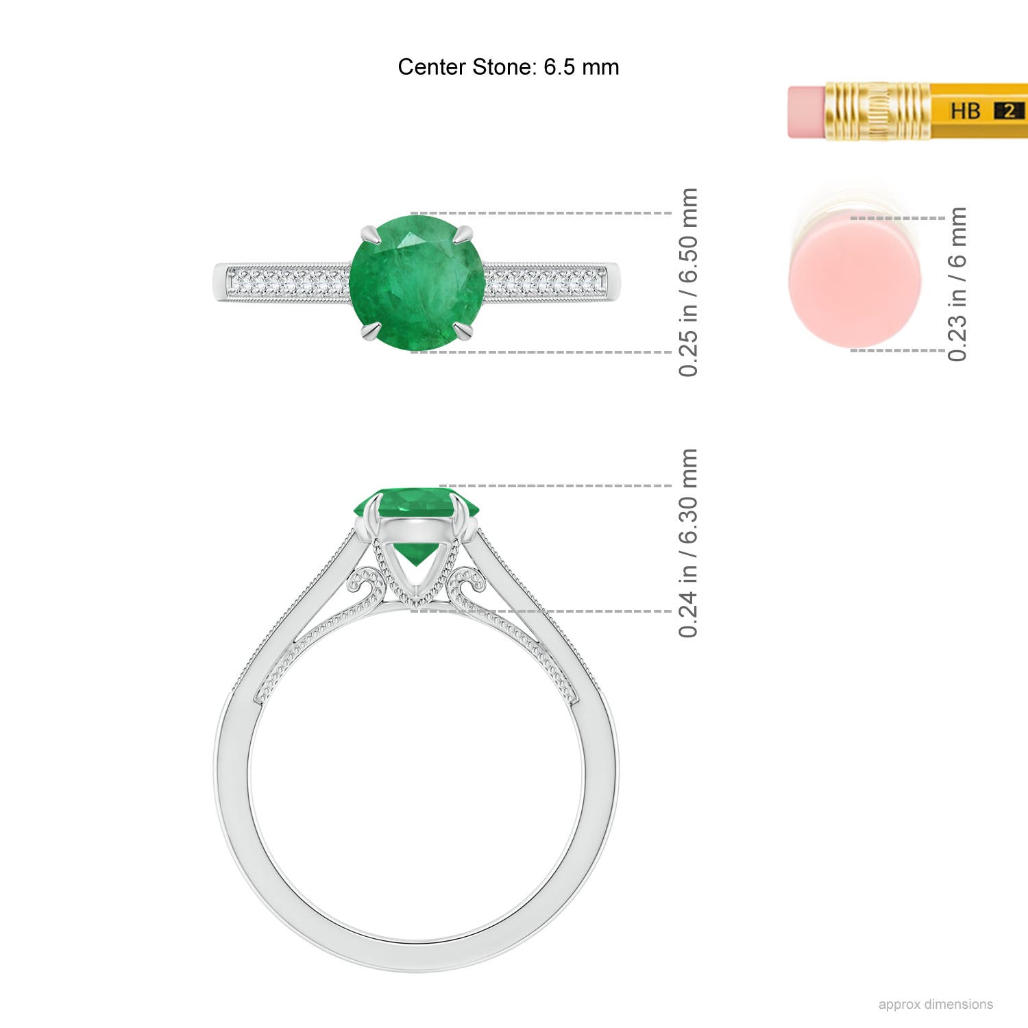 A - Emerald / 1.08 CT / 14 KT White Gold