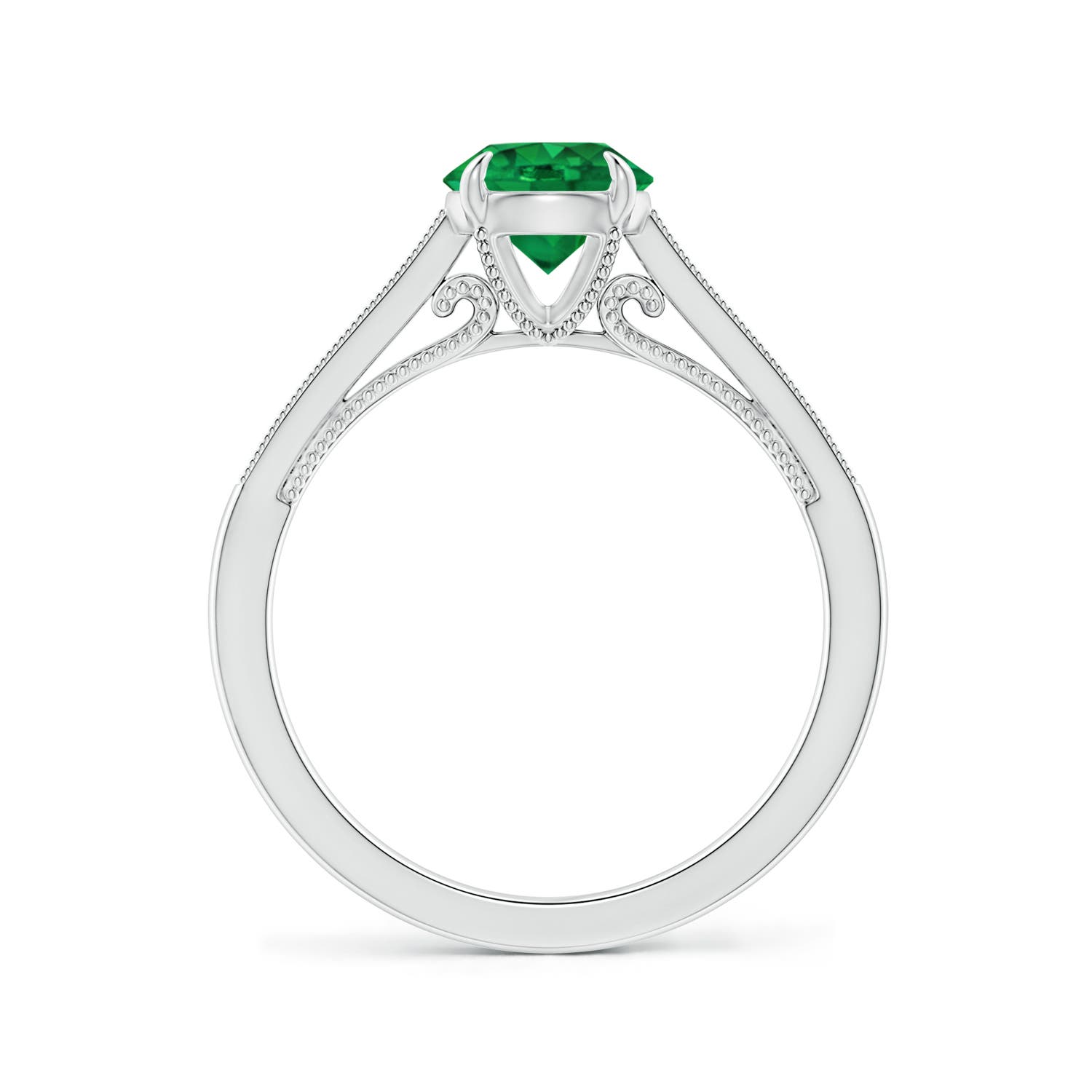 AAA - Emerald / 1.08 CT / 14 KT White Gold