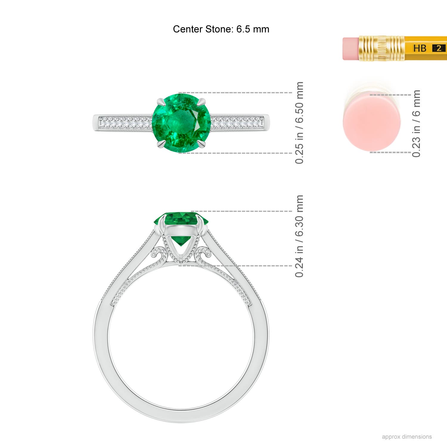 AAA - Emerald / 1.08 CT / 14 KT White Gold