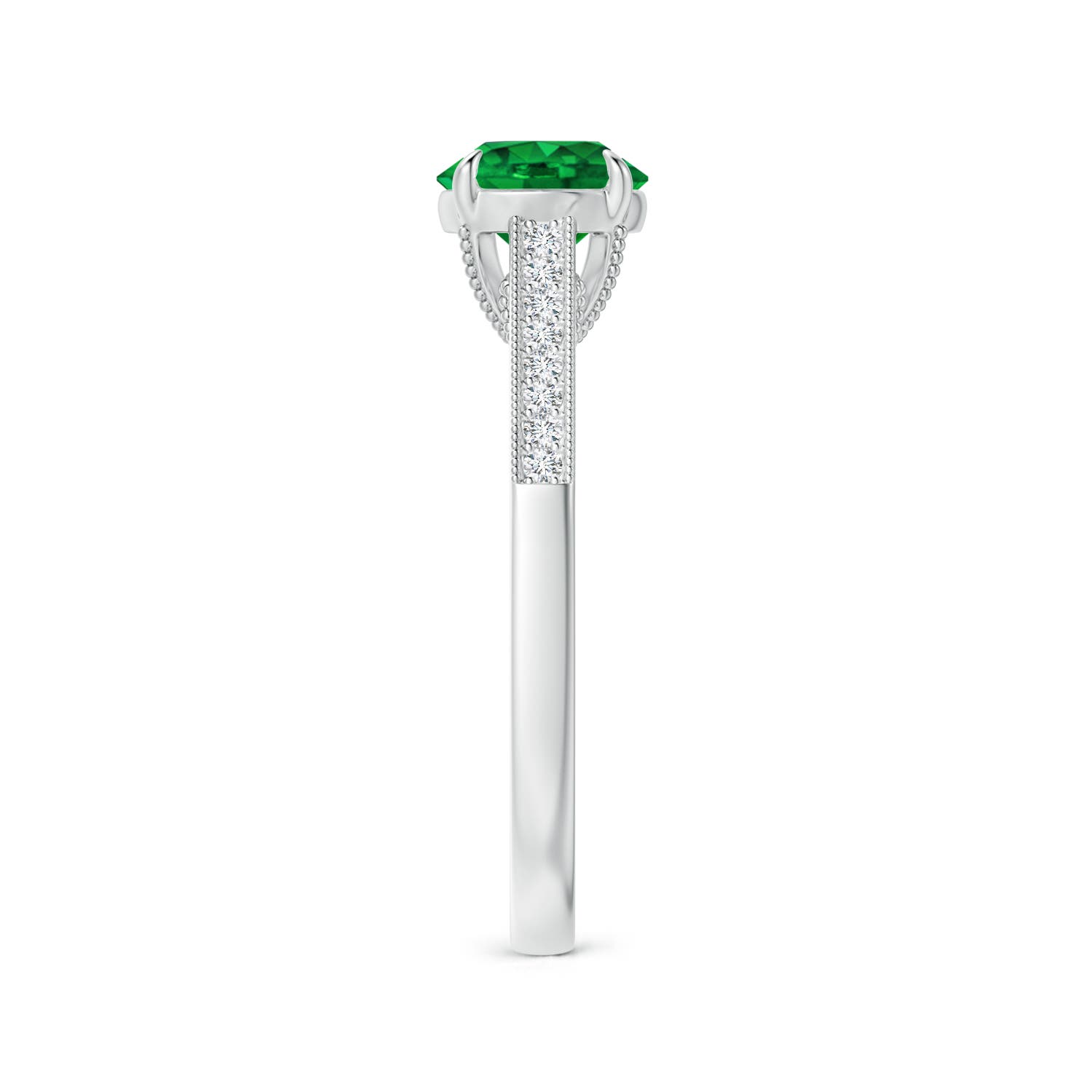 AAAA - Emerald / 1.08 CT / 14 KT White Gold