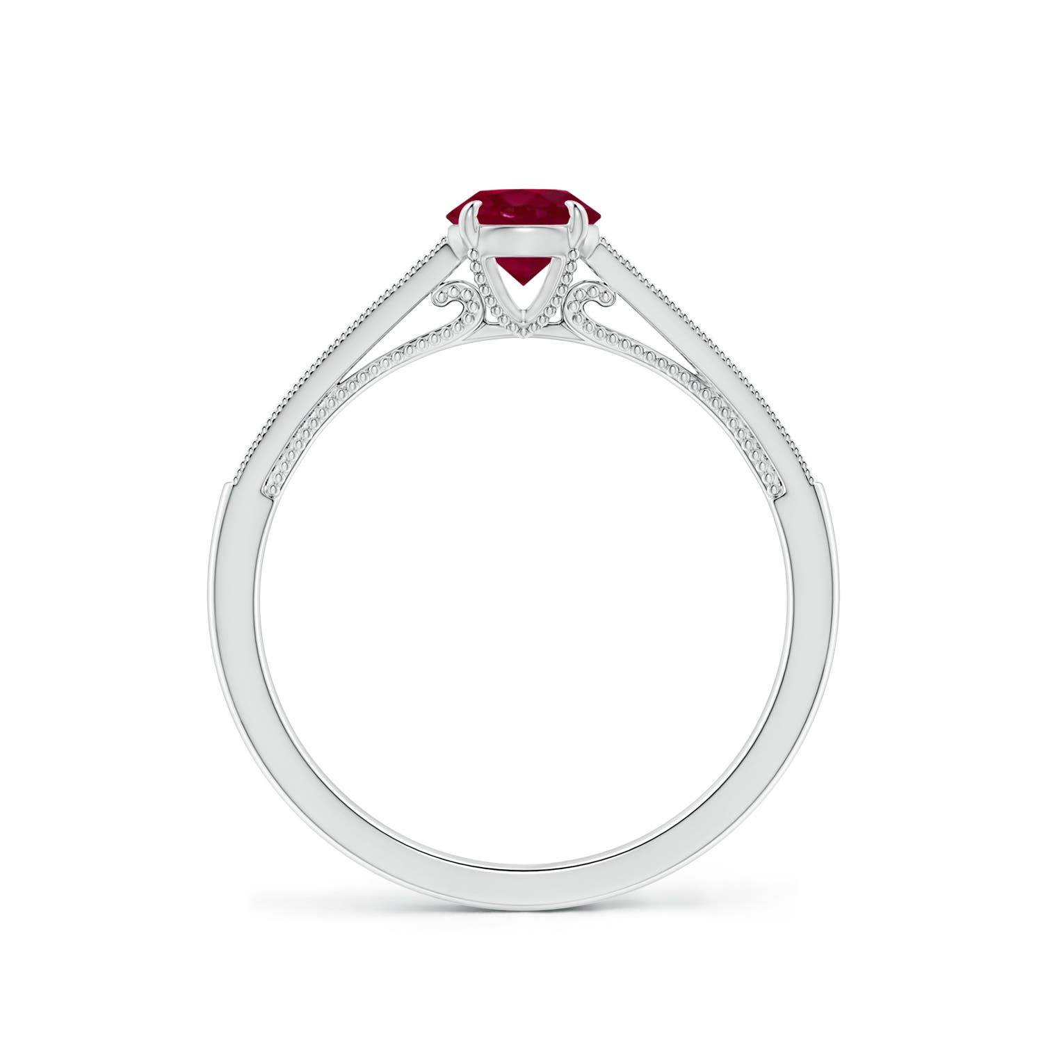 A - Ruby / 0.69 CT / 14 KT White Gold