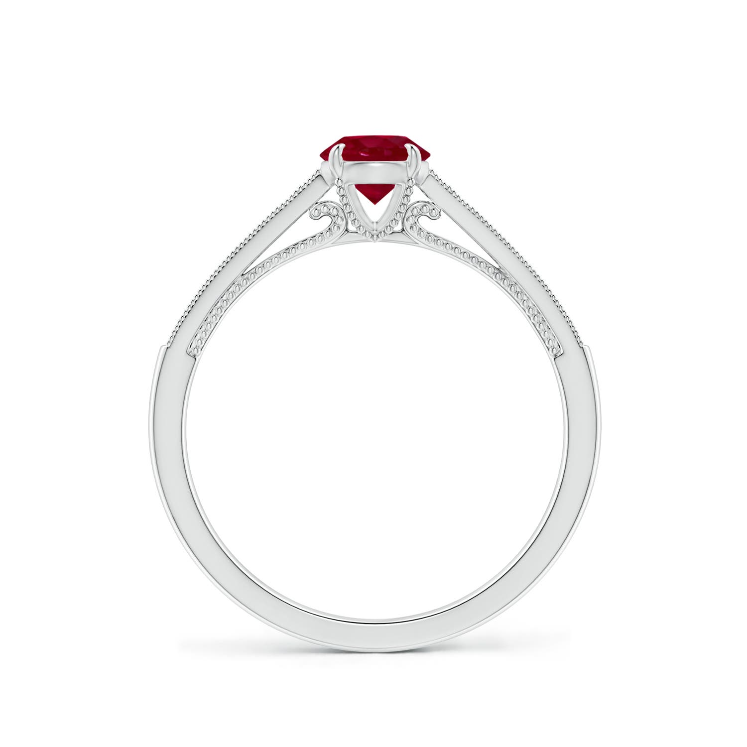 AA - Ruby / 0.69 CT / 14 KT White Gold