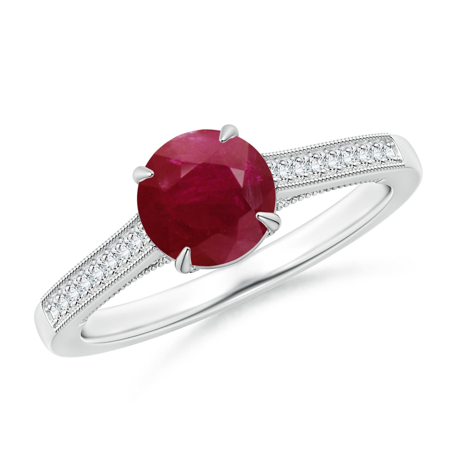 A - Ruby / 1.33 CT / 14 KT White Gold