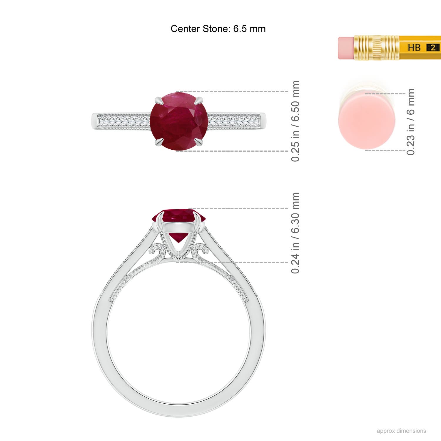 A - Ruby / 1.33 CT / 14 KT White Gold