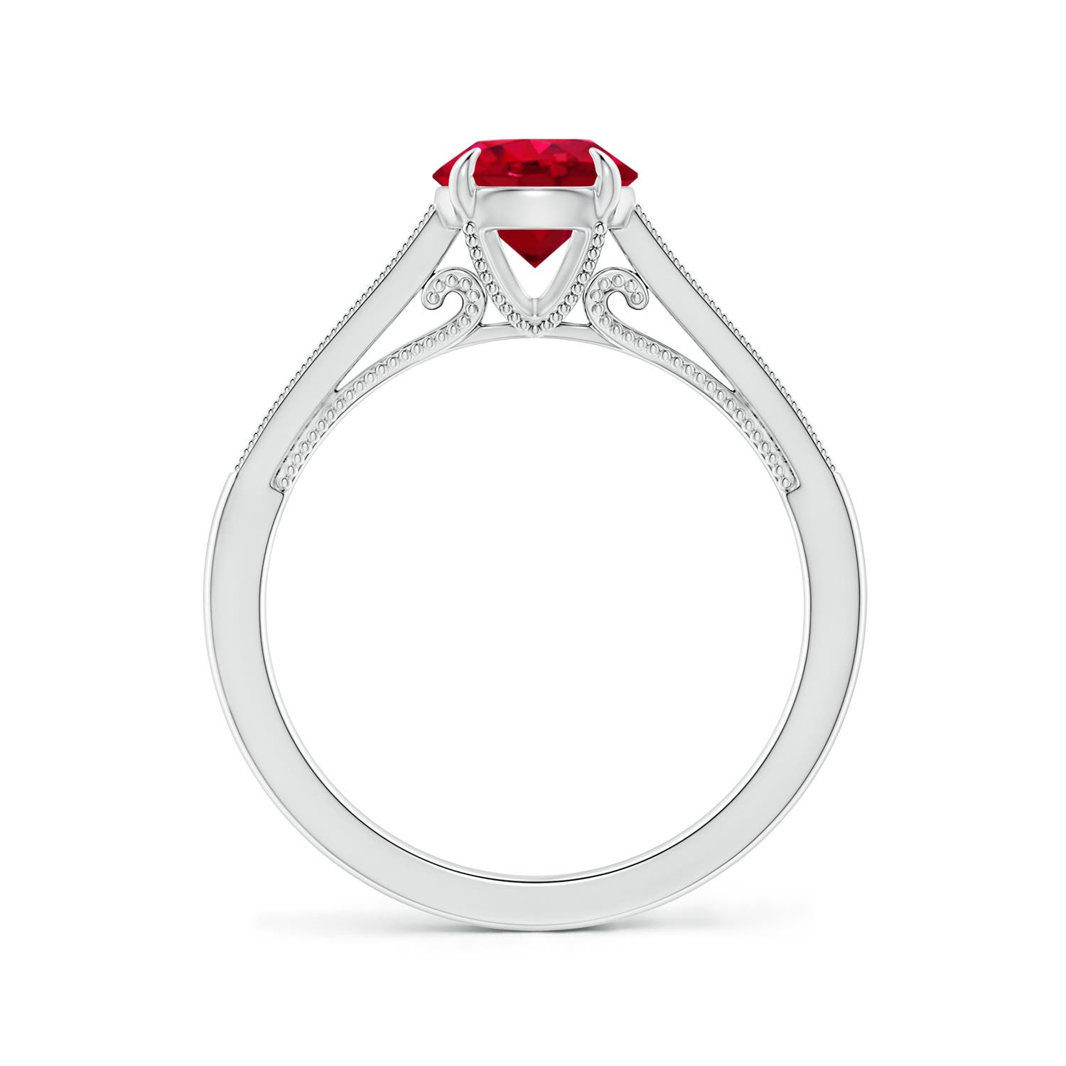 AAA - Ruby / 1.33 CT / 14 KT White Gold