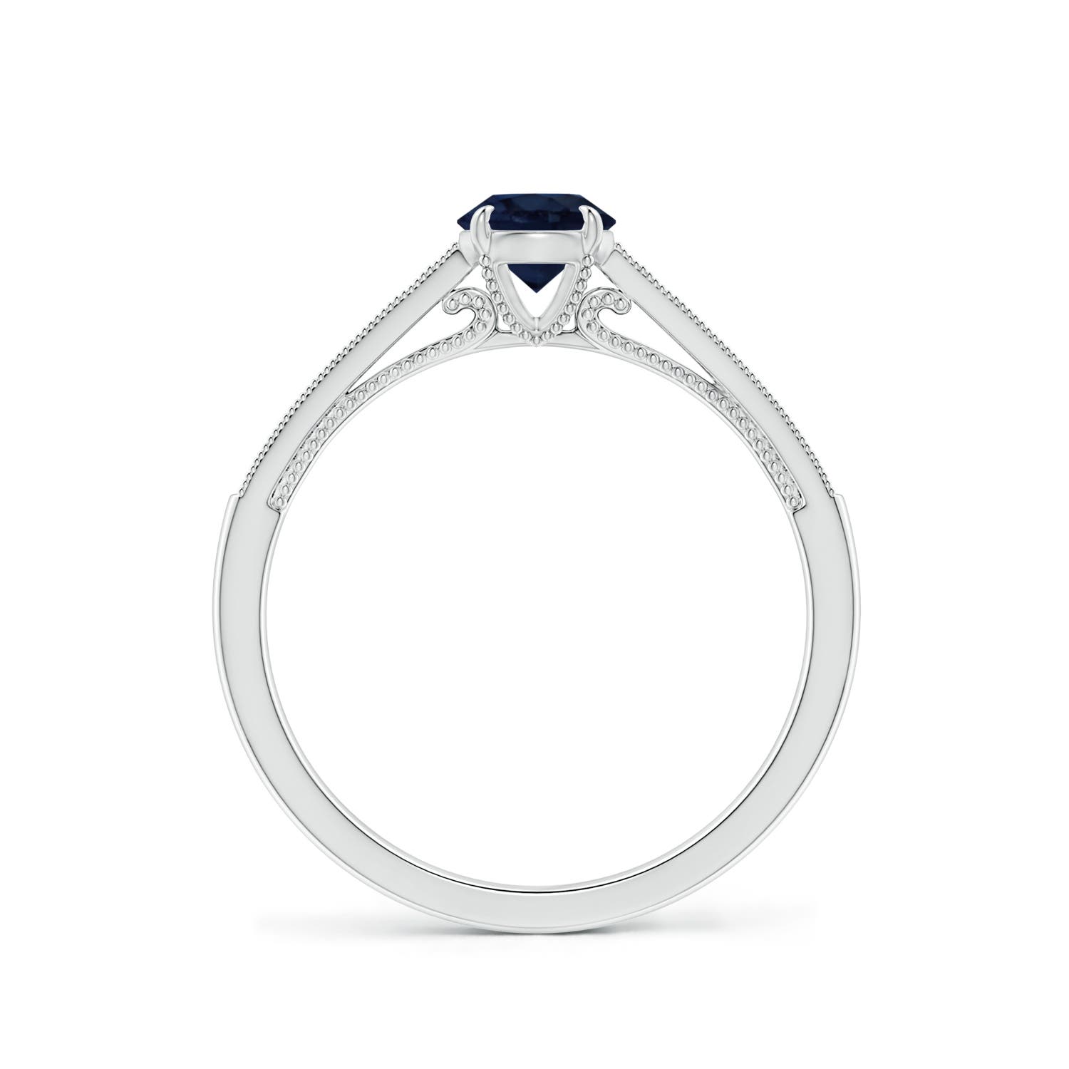 A - Blue Sapphire / 0.71 CT / 14 KT White Gold