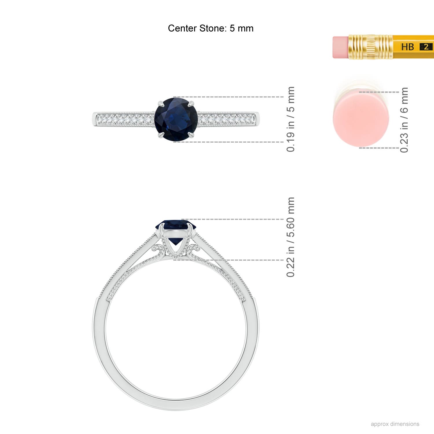 A - Blue Sapphire / 0.71 CT / 14 KT White Gold