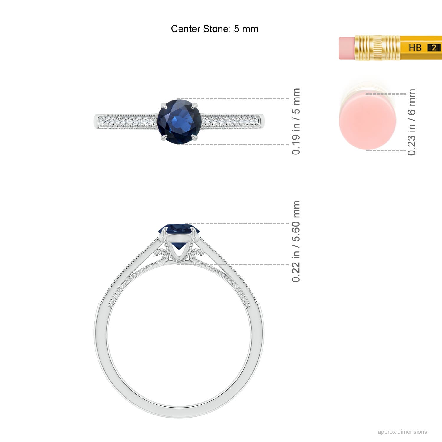 AA - Blue Sapphire / 0.71 CT / 14 KT White Gold