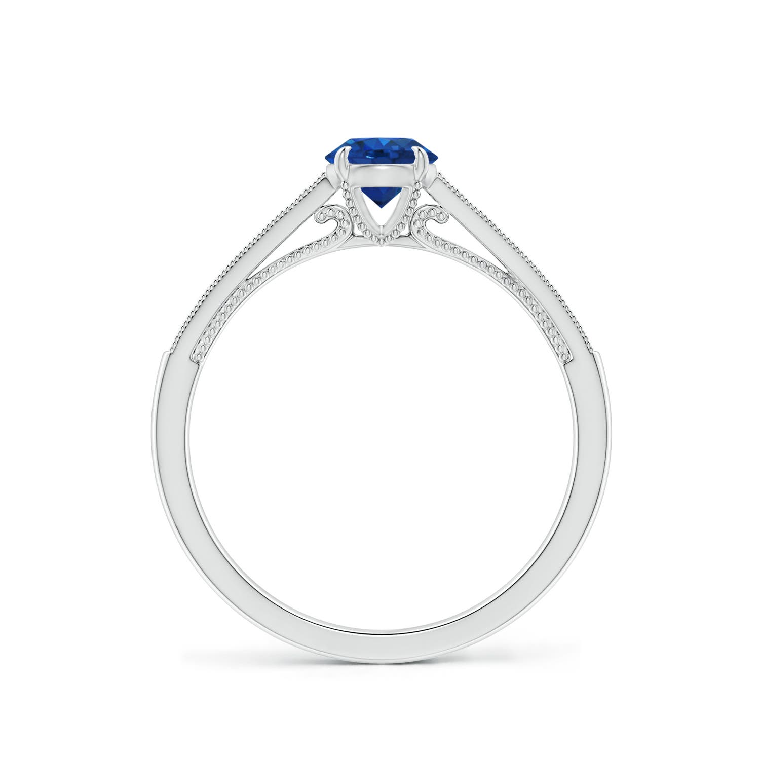 AAA - Blue Sapphire / 0.71 CT / 14 KT White Gold