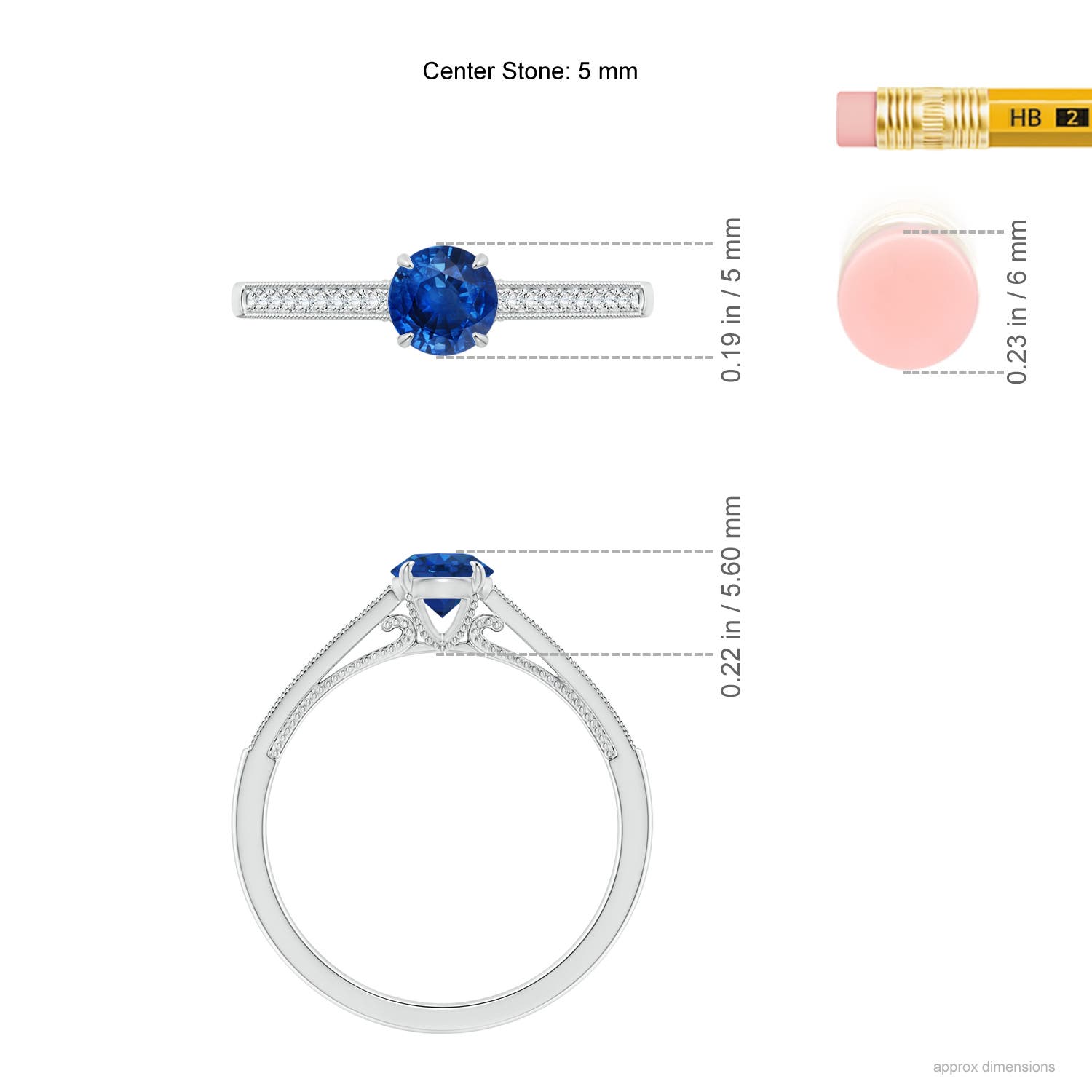 AAA - Blue Sapphire / 0.71 CT / 14 KT White Gold