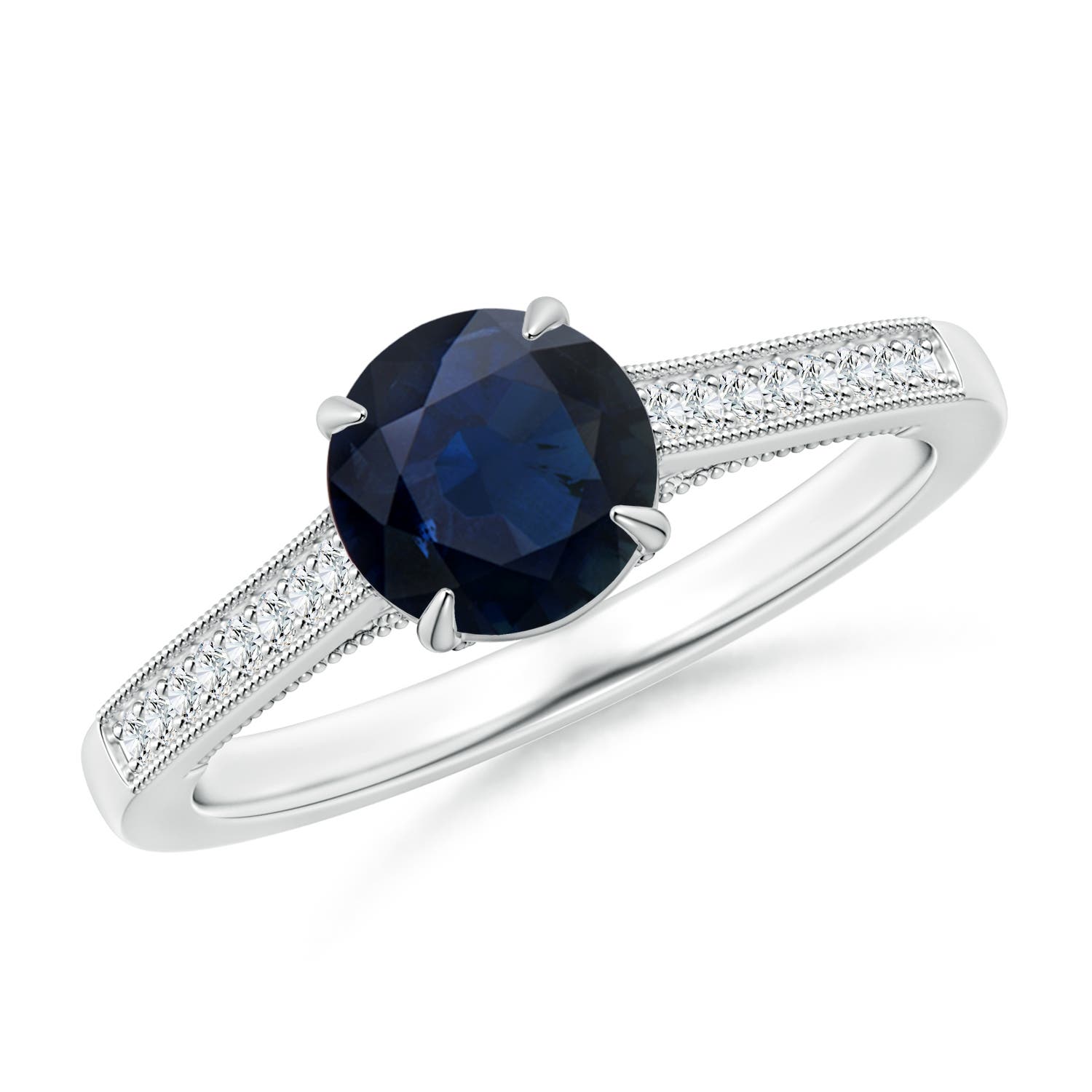 A - Blue Sapphire / 1.33 CT / 14 KT White Gold