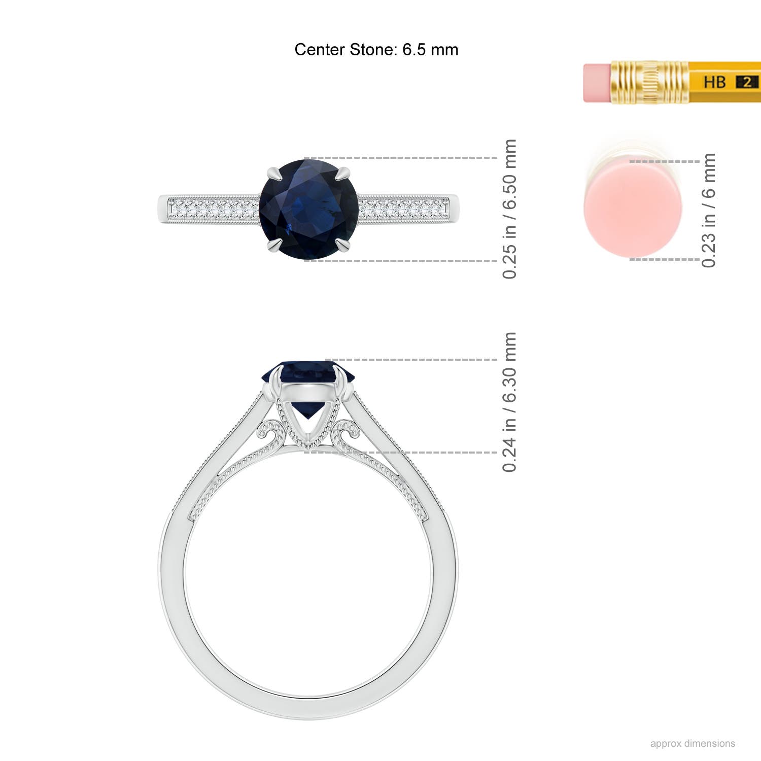 A - Blue Sapphire / 1.33 CT / 14 KT White Gold