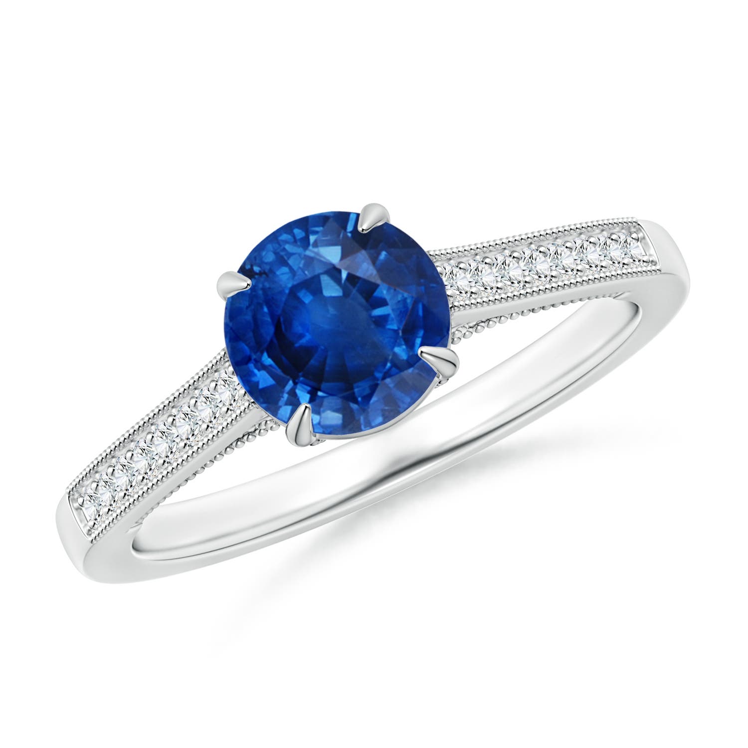 AAA - Blue Sapphire / 1.33 CT / 14 KT White Gold