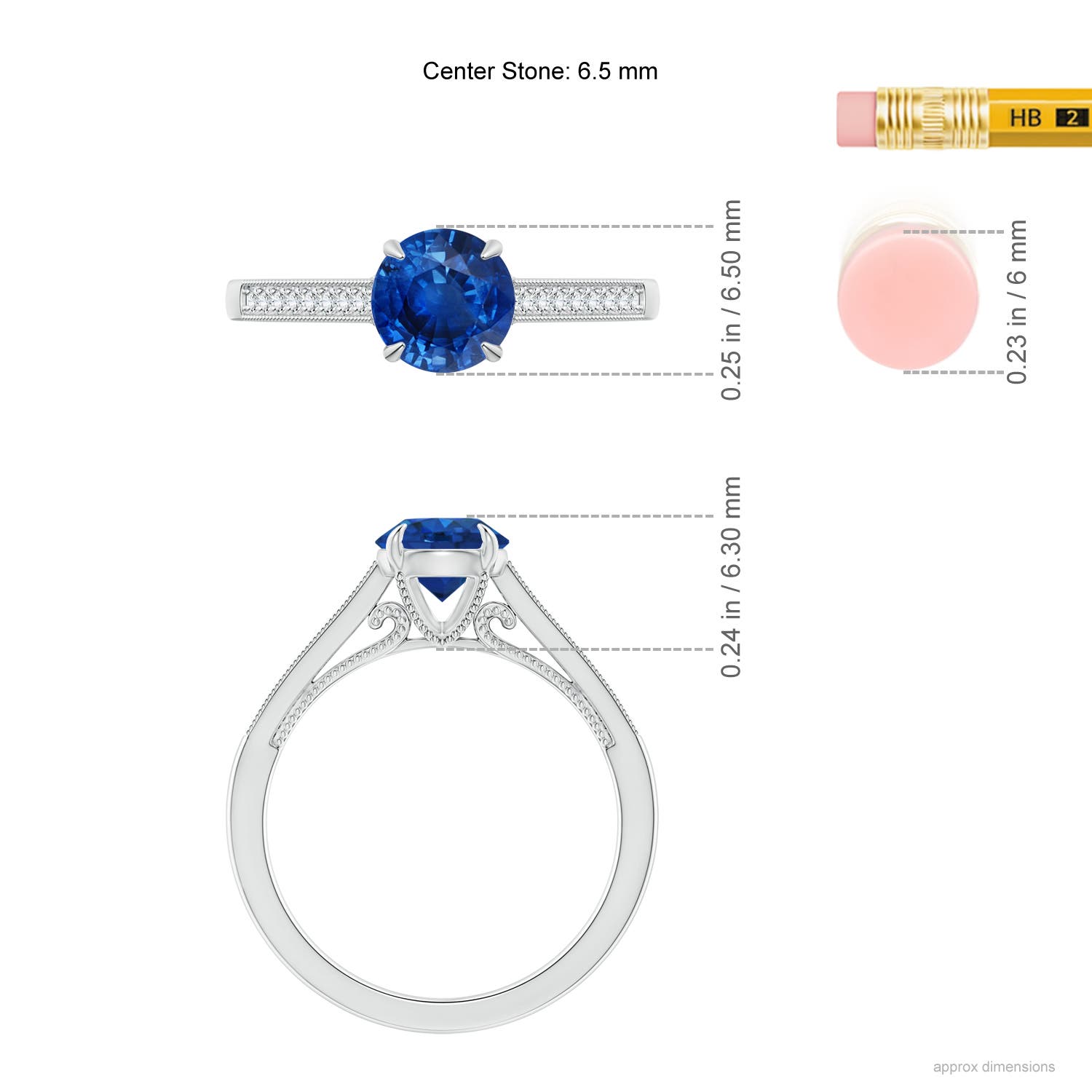 AAA - Blue Sapphire / 1.33 CT / 14 KT White Gold