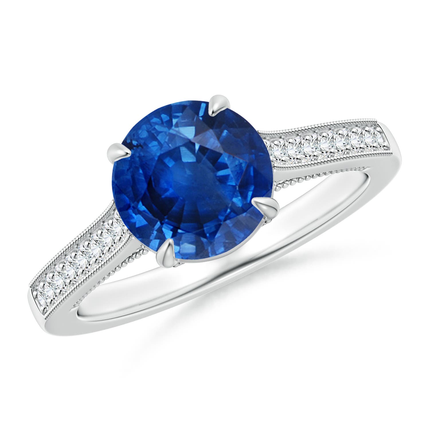 AAA - Blue Sapphire / 2.39 CT / 14 KT White Gold