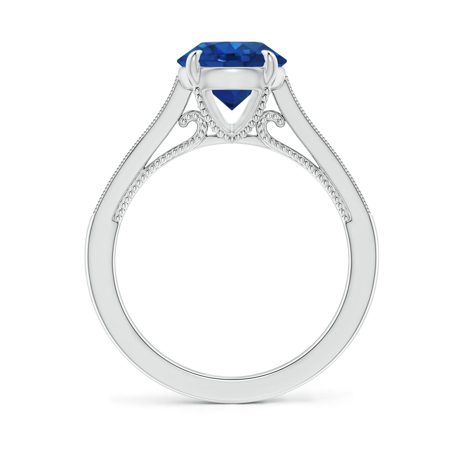 AAA - Blue Sapphire / 2.39 CT / 14 KT White Gold