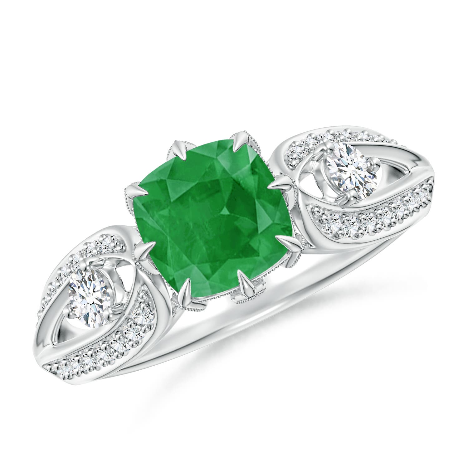 A - Emerald / 1.24 CT / 14 KT White Gold