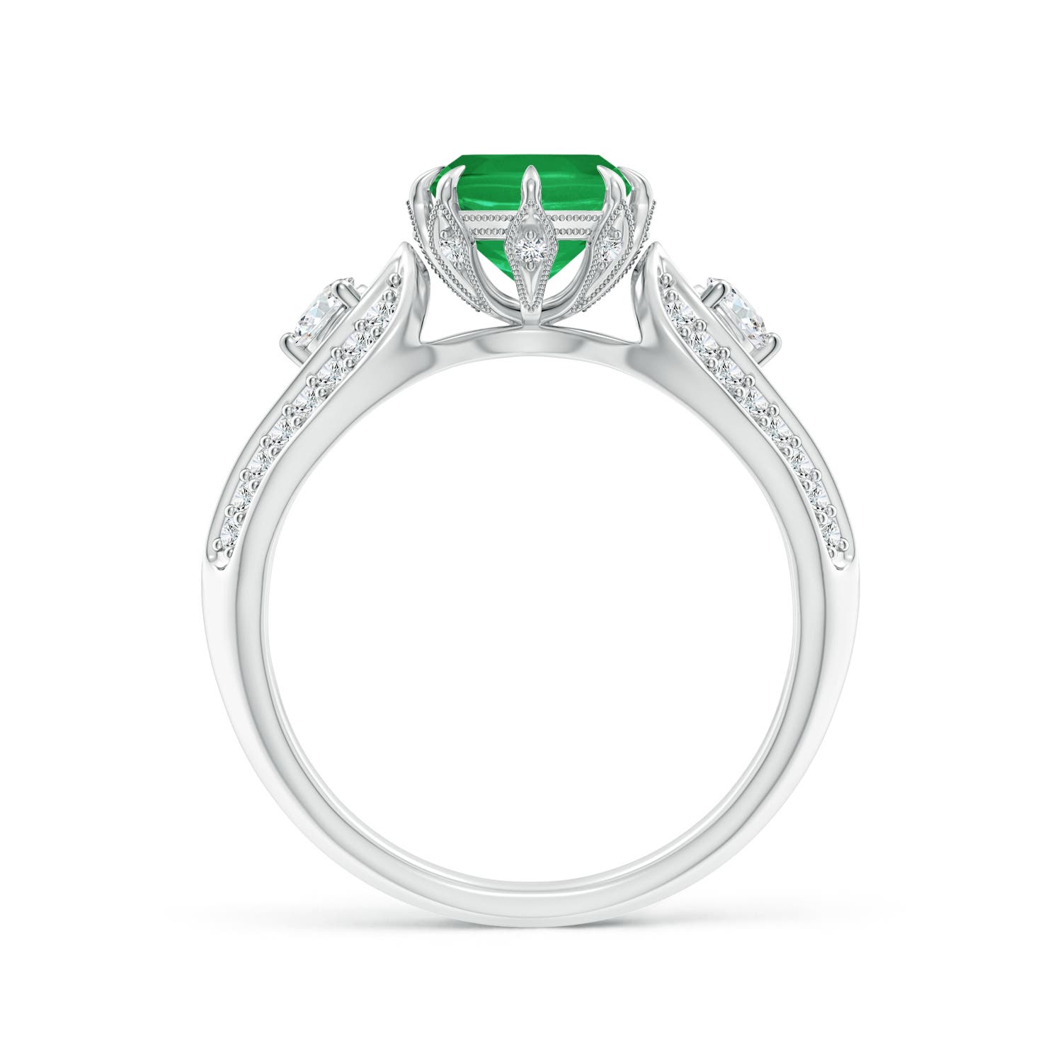 A - Emerald / 1.24 CT / 14 KT White Gold