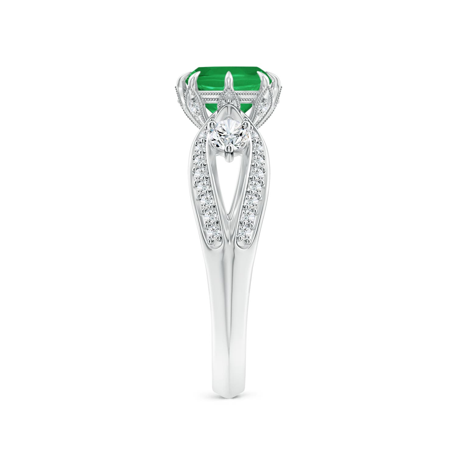 A - Emerald / 1.24 CT / 14 KT White Gold